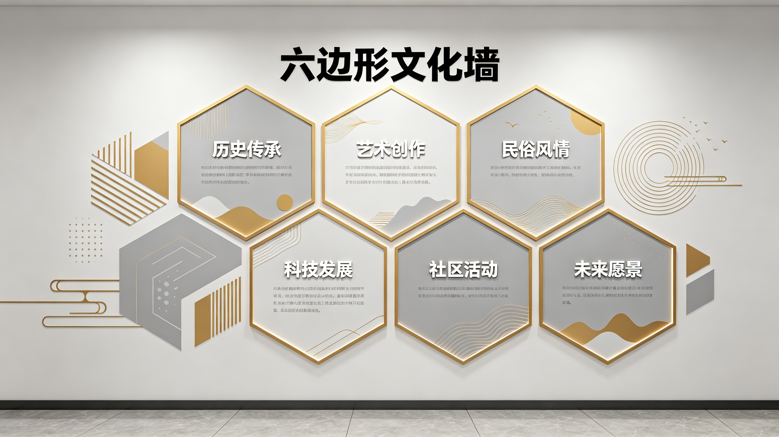 盐源企业文化墙 | 六边形信息美学